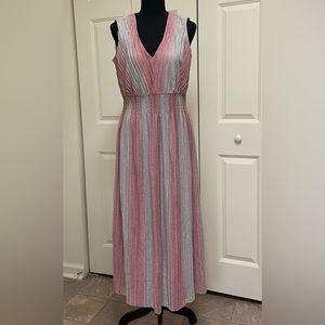 Danny & Nicole - Sleeveless Striped Midi Fit + Flare Dress (NWT)